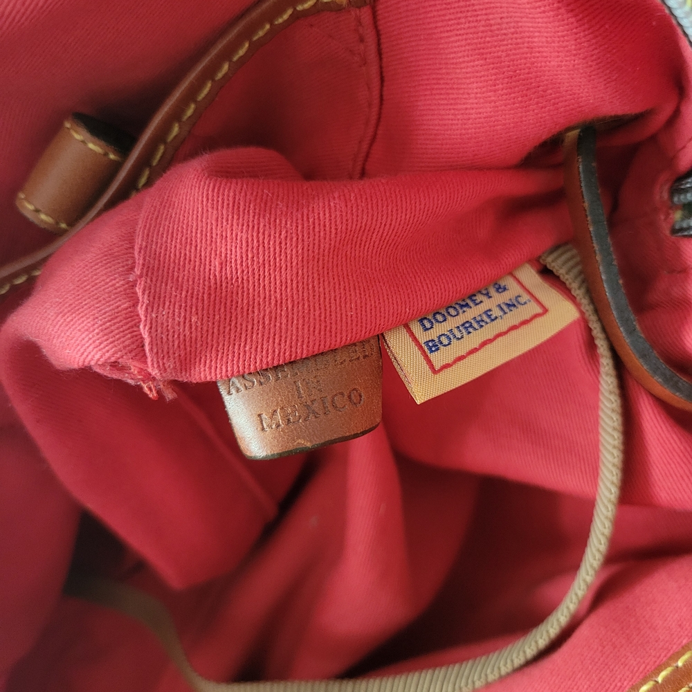 Dooney & Bourke Yellow Nylon Domed Satchel with Brown Accents - Picture 6 of 10